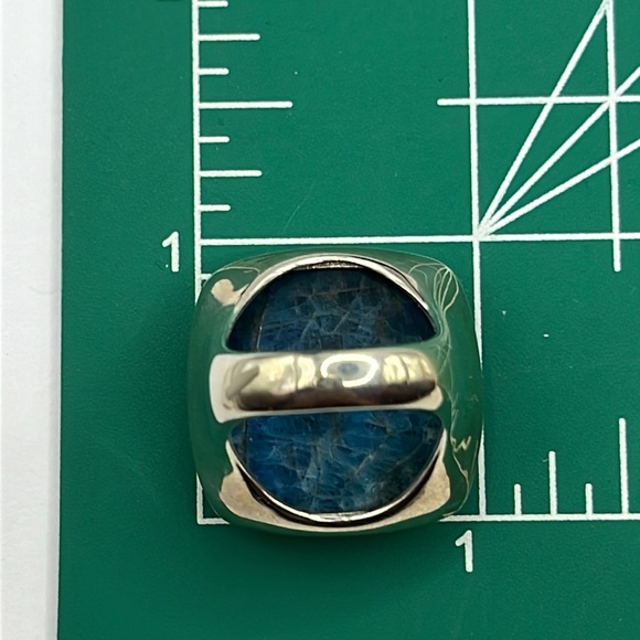 JTV Ring Blue Apatite Gemstone Rhodium Plated Sterling Silver Ring - Size 6 - Picture 15 of 15